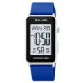 Orologio digitale rettangolare SKMEI con cinturino in silicone blu, sport impermeabile. - Cassa Bianca Cinturino Blu