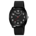 Orologio al quarzo nero minimalista SKMEI con cinturino in silicone, elegante orologio sportivo. - Cassa Lucida Cinturino Nero Quadrante Nero
