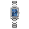 Montre quartz femme SKMEI, bracelet en acier inoxydable argenté et cadran rectangulaire bleu. - Boîtier Argenté Cadran Bleu