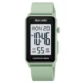 Montre de sport numérique carrée pour étudiants, montre électronique étanche multifonction - Vert clair