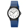 Montre à quartz SKMEI avec bracelet en silicone bleu, boîtier noir et design étanche. - Bleu foncé