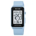 Montre numérique carrée bleu clair avec bracelet en silicone, montre de sport étanche. - Bleu Pâle