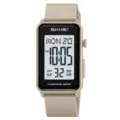 Montre numérique carrée SKMEI étanche pour homme et femme montre de sport bracelet kaki - Abricot