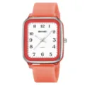 Orologio al quarzo quadrato casual SKMEI con cinturino in silicone e quadrante bianco. - Orologio al Quarzo (2616) / Rosso Traslucido