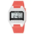 Orologio sportivo digitale SKMEI con cinturino in silicone rosa e cassa bianca, impermeabile - Stile Rosso Trasparente (2617)