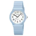 Montre à quartz bleu clair minimaliste avec cadran blanc et chiffres étanche 50M - Bleu Pâle