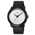 SKMEI minimalist quartz watch for men and women with a stylish silicone strap. - Fashion Quartz Watch (2577) / Black with White Dial