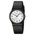 Orologio al quarzo minimalista da uomo e donna con cinturino in silicone nero e quadrante. - Nero Con Font Colorato