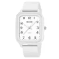 SKMEI μινιμαλιστικό λευκό τετράγωνο ρολόι quartz με κομψό λευκό λουράκι για καθημερινή - Λευκό