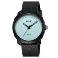 SKMEI quartz watch black silicone strap light blue dial casual fashion minimalist timepiece - Fashion Quartz Watch (2577) / Black Blue Dial