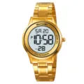 Orologio digitale dorato con cinturino in metallo da uomo orologio elettronico - Oro