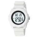 White digital sports watch for men and women, waterproof silicone electronic wristwatch. - White