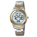 SKMEI Orologio Digitale Uomo Affari Cinturino Acciaio Inossidabile Impermeabile Cronografo - Argento e Oro
