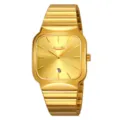 Orologio da uomo al quarzo in oro di lusso SKMEI con datario e cinturino in acciaio. - Quadrante Oro Oro