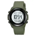 Orologio sportivo digitale verde militare SKMEI con doppia ora e design impermeabile. - Verde militare