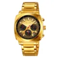 SKMEI Orologio Uomo Oro Quarzo Cinturino in Acciaio Cronografo Impermeabile Modello - Quadrante Oro Oro