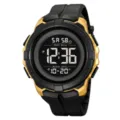 Orologio sportivo digitale per uomo, impermeabile esterno con cinturino nero e oro. - nero e oro