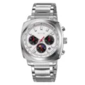 SKMEI Orologio Quarzo Uomo Cinturino Acciaio Tachimetro Calendario Multifunzione Impermeabile Polso - Cassa Argento Quadrante Argento