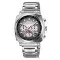 SKMEI orologio al quarzo uomo cinturino acciaio inossidabile cronografo impermeabile - Cinturino Argento Quadrante Nero