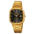 SKMEI Herren Gold Quartz Uhr Edelstahl Armband Schwarzes Zifferblatt Datum Kalender - Goldgehäuse Schwarzes Zifferblatt