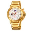 Orologio da uomo SKMEI oro al quarzo con cinturino in acciaio quadrante bianco - Cassa Oro Quadrante Argento (9344)