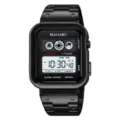 SKMEI orologio digitale uomo acciaio inossidabile impermeabile quadrato da polso nuovo - Nero-Acciaio Inossidabile