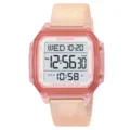 Orologio digitale quadrato rosa traslucido SKMEI, impermeabile multifunzione per studenti. - Rosa trasparente