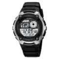 SKMEI mens digital sports watch waterproof multi-function outdoor rubber quartz wristwatch - Silver