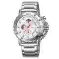 SKMEI Orologio al Quarzo Uomo Acciaio Inossidabile Impermeabile Cronografo Calendario - Cassa Argento Quadrante Argento (9344)