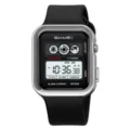 Orologio digitale uomo SKMEI con cinturino in silicone nero, cassa quadrata, orologio sportivo. - Cinturino in TPU Argentato