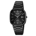 SKMEI Herren Quarzuhr Schwarzes Quadratisches Zifferblatt Edelstahl Armband Uhr Business - Schwarzes Gehäuse Schwarzes Zifferblatt