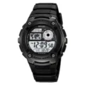 SKMEI black digital sports watch for men, waterproof multifunction outdoor timepiece with alarm. - Black
