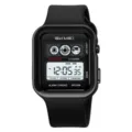 SKMEI Orologio Digitale Uomo Impermeabile Luminoso Multifunzione Sportivo da Polso Nero - Cinturino in TPU Nero