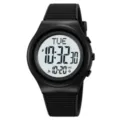 Orologio sportivo digitale con cinturino in silicone nero, orologio elettronico impermeabile da uomo. - Nero Quadrante Bianco