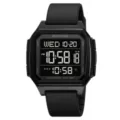 SKMEI Orologio Digitale Uomo Impermeabile Quadrato Elettronico Sportivo Nero Silicone - Nero