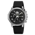 SKMEI Herren Quarz-Uhr schwarzes Silikonarmband silbernes Gehäuse römische Ziffern - Silbernes Gehäuse Schwarzes Armband