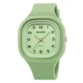Orologio al quarzo quadrato verde per uomo e donna, stile studentesco minimalista casual. - verde rosa