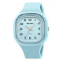 SKMEI orologio al quarzo quadrato in silicone azzurro stile studente minimal casual - Blu rosato