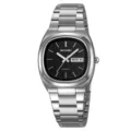 Montre quartz homme SKMEI bracelet acier inoxydable argent style minimalist business étanche - Bracelet Argent Cadran Noir