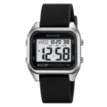 SKMEI Orologio Digitale Quadrato Uomo Cinturino Silicone Nero Impermeabile Polso - Orologio Digitale Quadrato (2496) / Nero argento