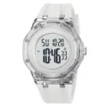 Orologio digitale trasparente con cinturino in silicone bianco e cassa in resina - Bianco