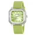 Orologio al quarzo SKMEI con cassa trasparente verde e cinturino in silicone variante. - verde rosa