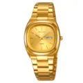 SKMEI Orologio Quarzo Oro Uomo Cinturino Acciaio Impermeabile Calendario Business - Quadrante Oro Oro