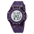 Orologio sportivo digitale viola da uomo e donna, elegante cassa in resina con cinturino in gomma. - Viola