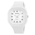 Orologio al quarzo quadrato minimalista SKMEI con cinturino in silicone bianco per uomo e donna. - Bianco