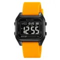 Orologio sportivo digitale impermeabile SKMEI con cinturino in silicone giallo uomo. - Orologio Digitale Quadrato (2496) / Nero e Giallo
