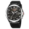 SKMEI orologio sportivo uomo doppio display impermeabile esterno multifunzione luminoso - Stile Lunetta Argento Display Nero (2402) / Argento-Display Nero