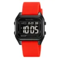 Orologio sportivo digitale impermeabile SKMEI con cinturino in silicone rosso e quadrante - Orologio Digitale Quadrato (2496) / Nero rosso