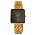 Orologio al quarzo donna quadrante quadrato oro retro casual impermeabile da polso - Colore Oro Nero