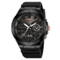 SKMEI Men Dual Display Sports Watch Waterproof LED Digital Quartz Wristwatch for Outdoor - Black (Black Display)